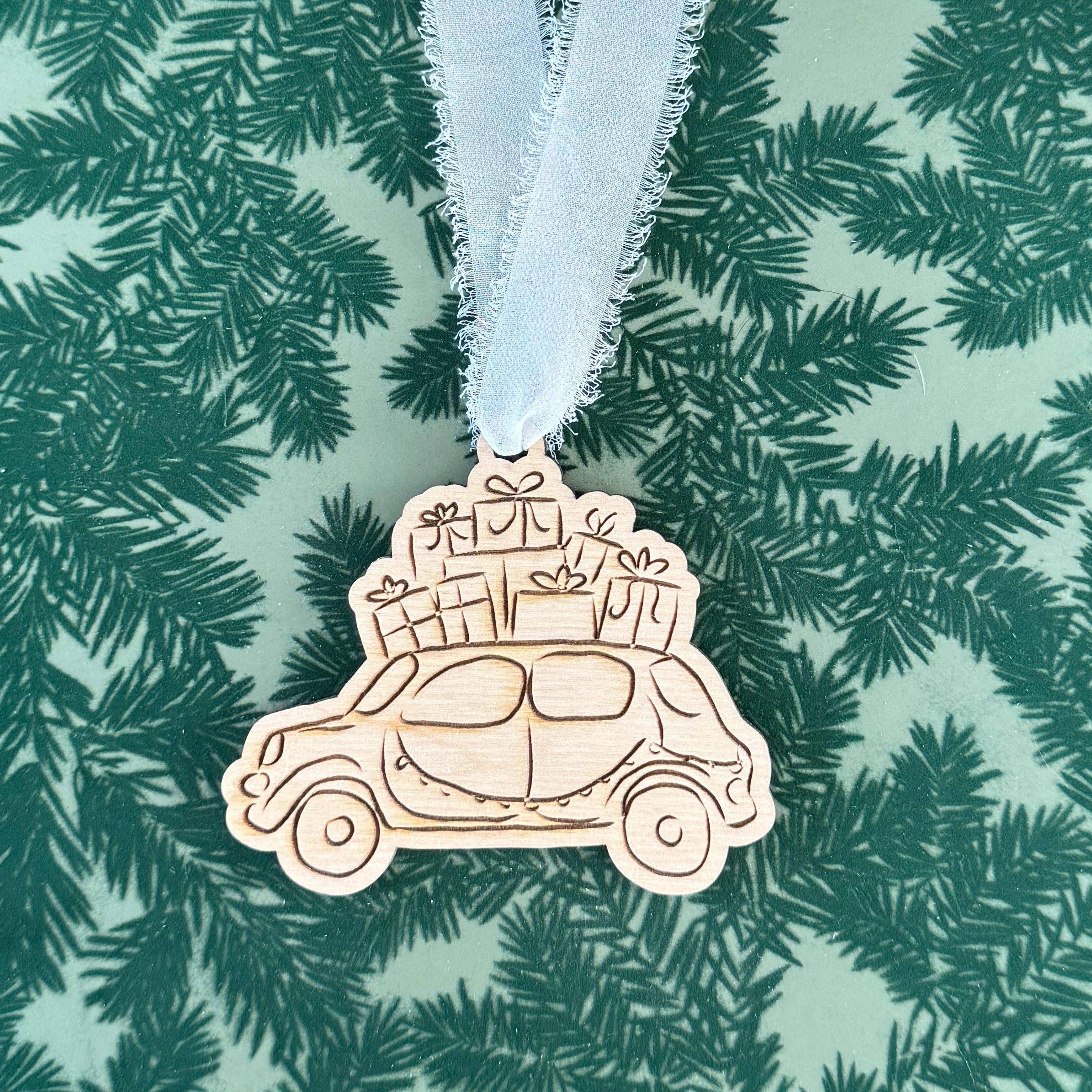 Whimsical Car Full of Presents Ornament