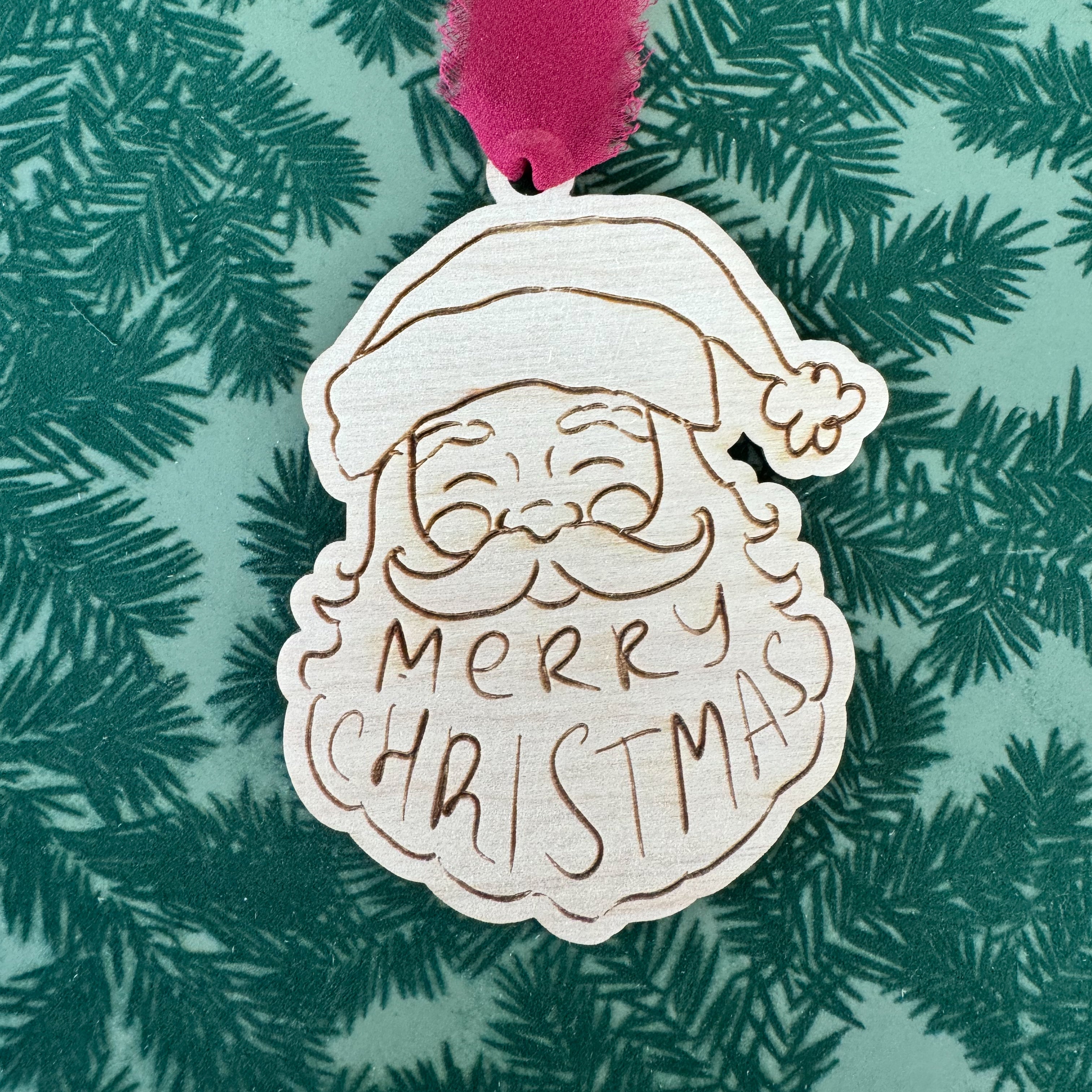Whimsical Santa Merry Christmas Ornament