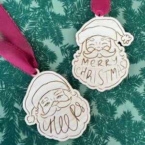 Whimsical Santa Merry Christmas Ornament