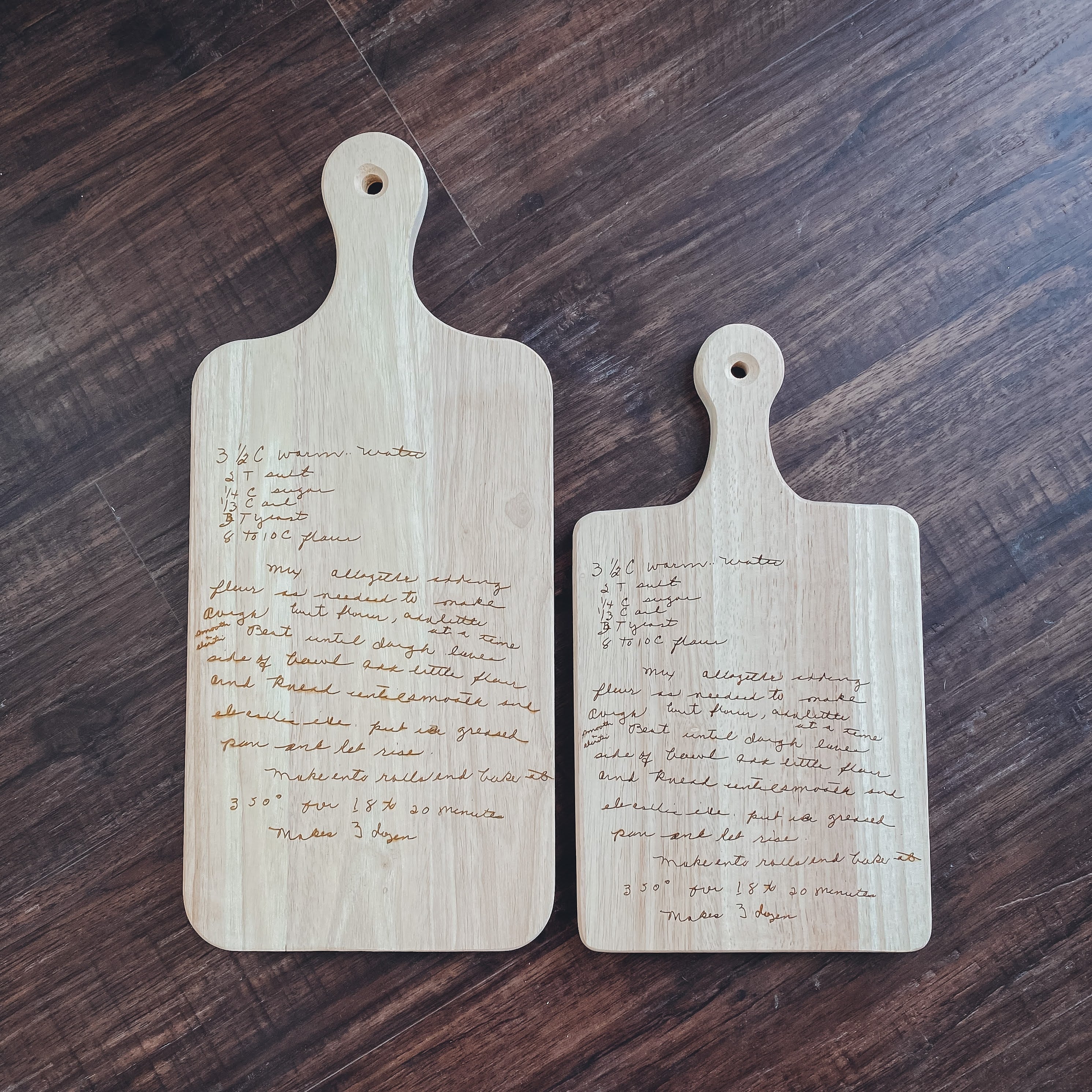 Custom Recipe Cutting Board