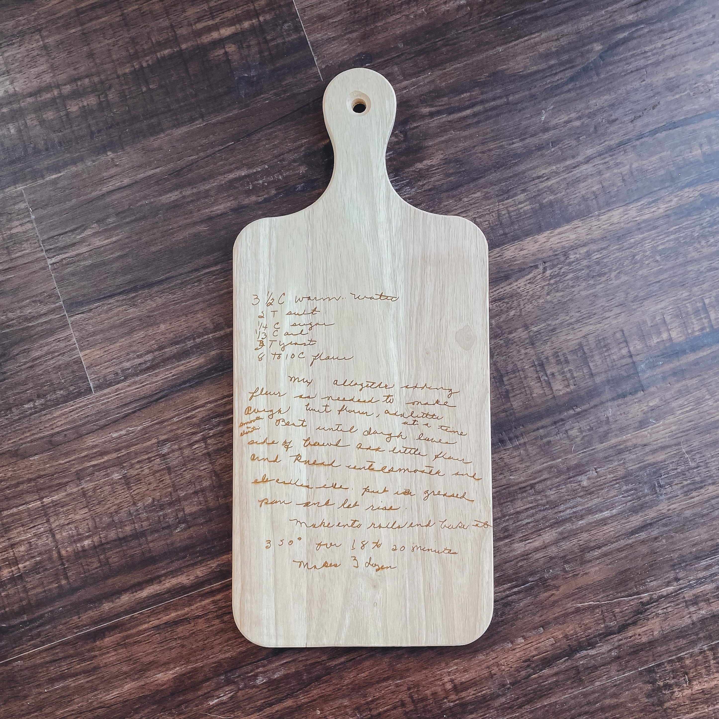 Custom Recipe Cutting Board