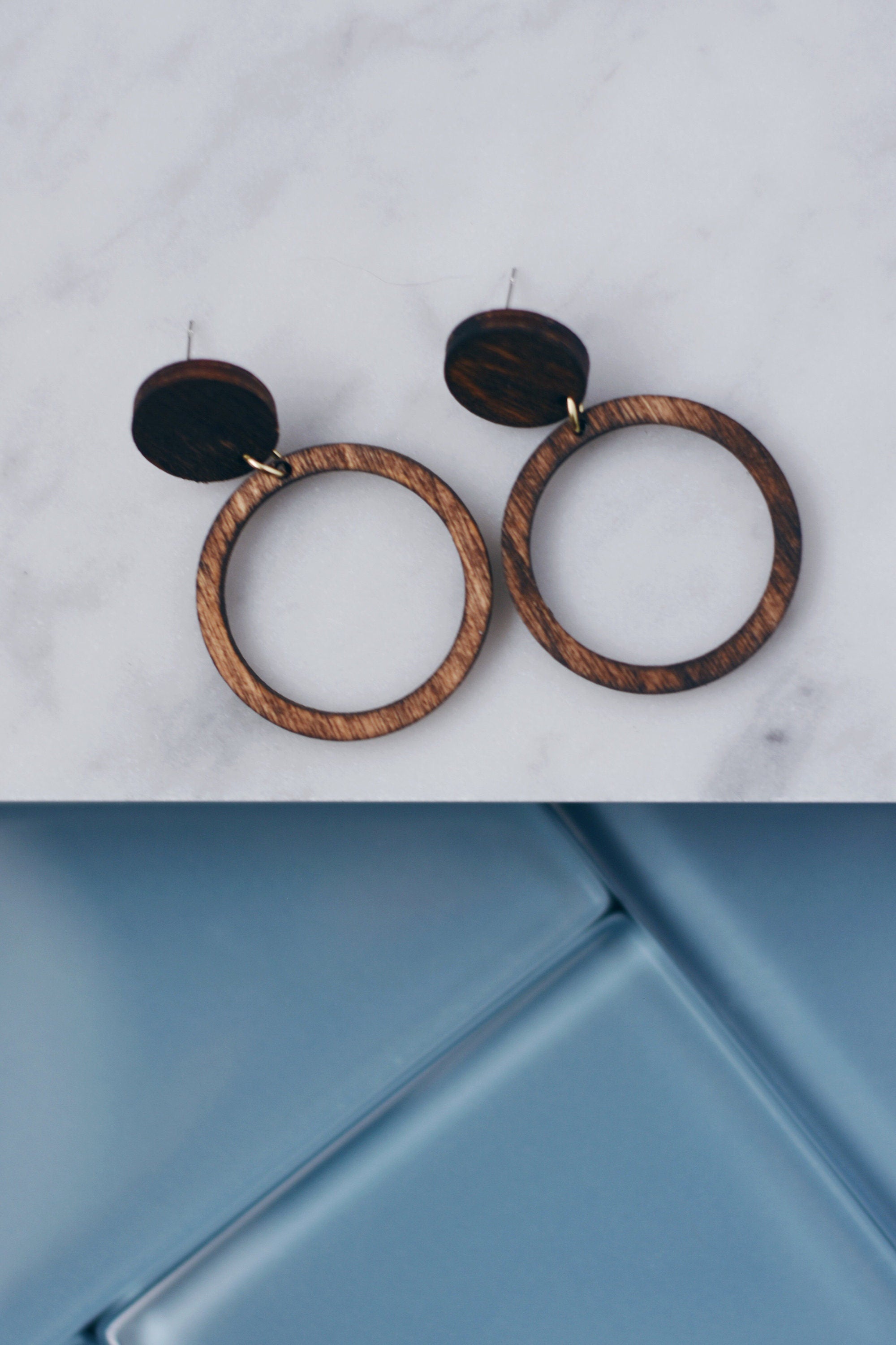 Circle Hoop Wood Earrings