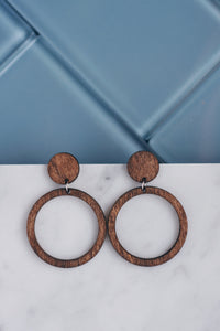 Circle Hoop Wood Earrings