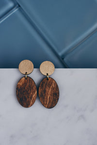 Gold Circle & Oval Earrings