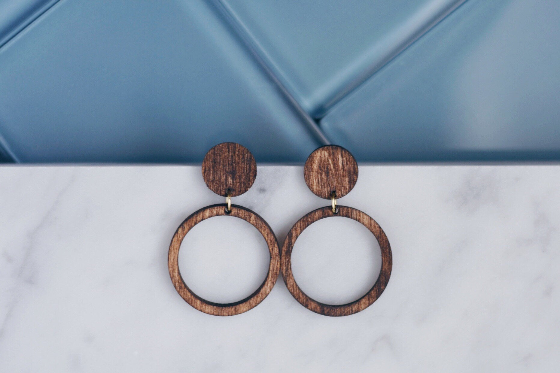 Circle Hoop Wood Earrings